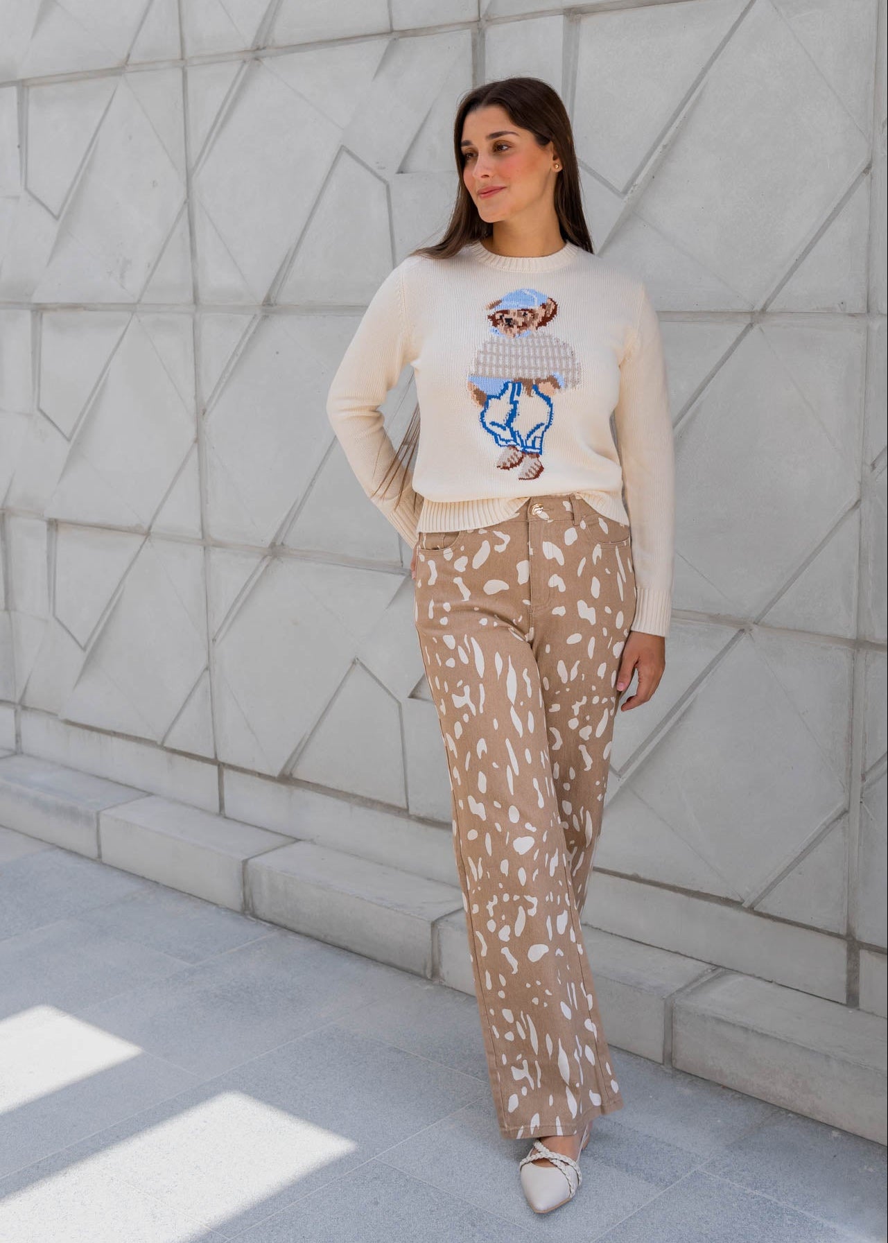 Jean Beige Print Venado