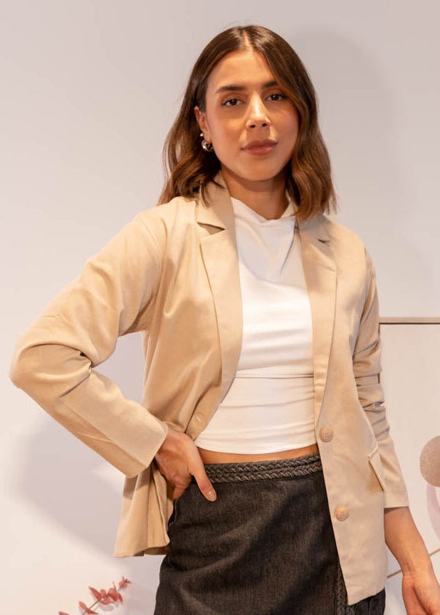 Blazer Beige Lino