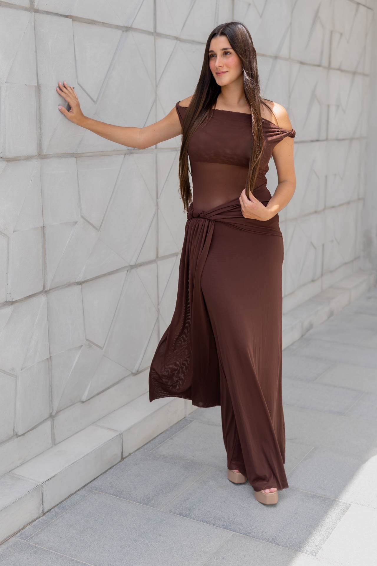 Vestido Marron Mesh