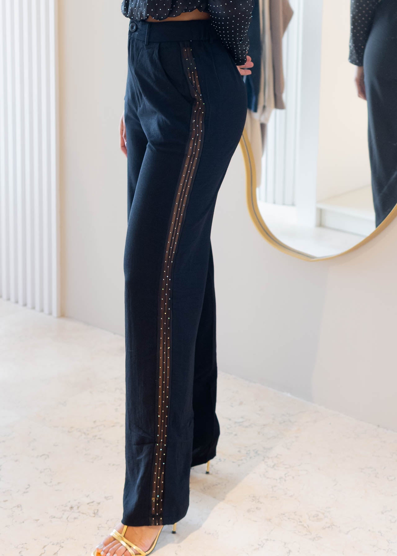 Pantalon Lateral Transparencia y Brillo