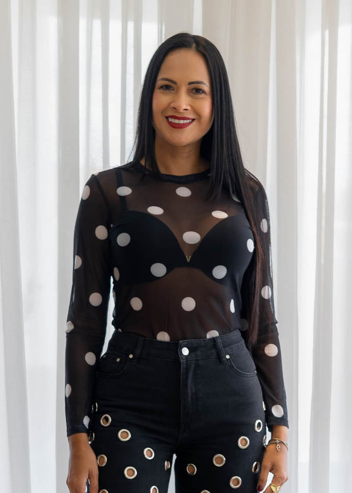 Blusa Malla Lunares