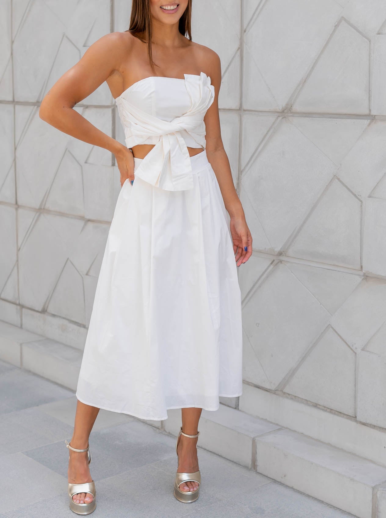 Set Falda Blanca Top Strapple