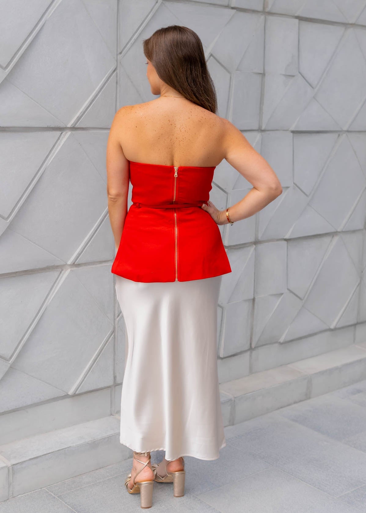 Falda Satinada Champagne