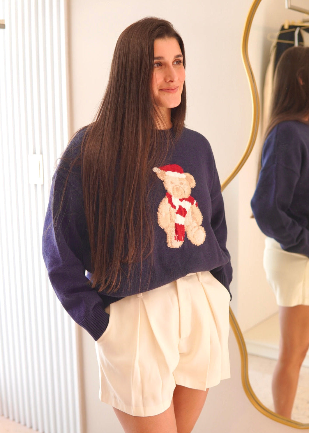 Sueter Navidad Oso Tejido