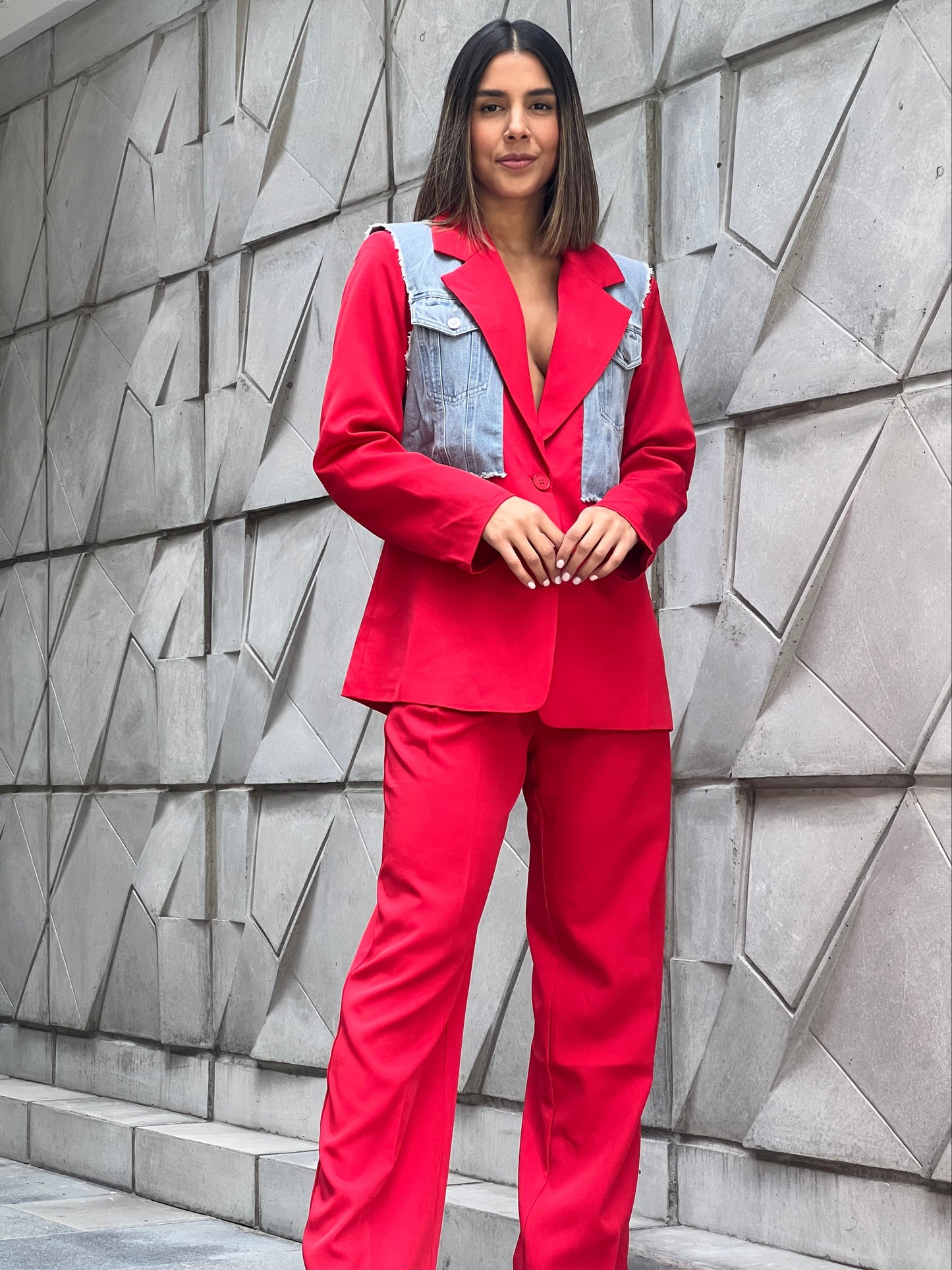 Set Blazer Rojo/Jean