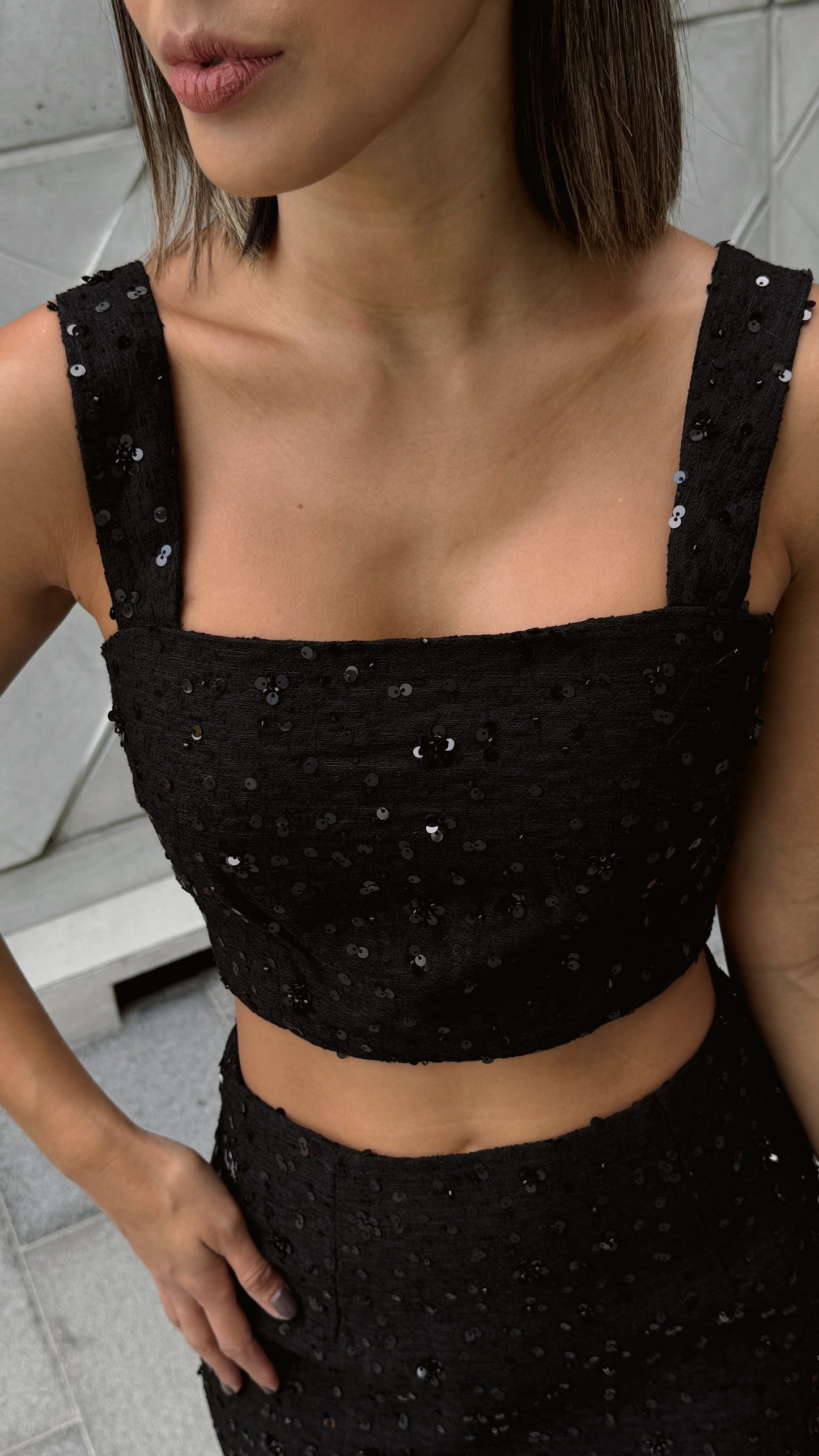 Set Negro con Lentejuelas