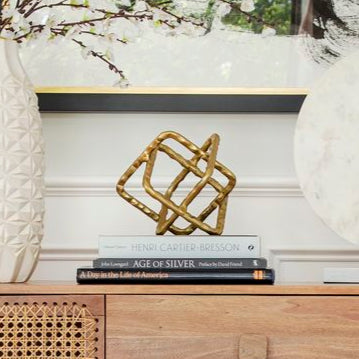 Metal Square Orbs - Gold