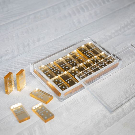 Acrylic Domino Set, Gold