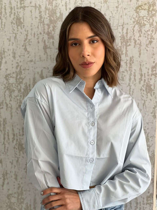 Camisa Azul Corta