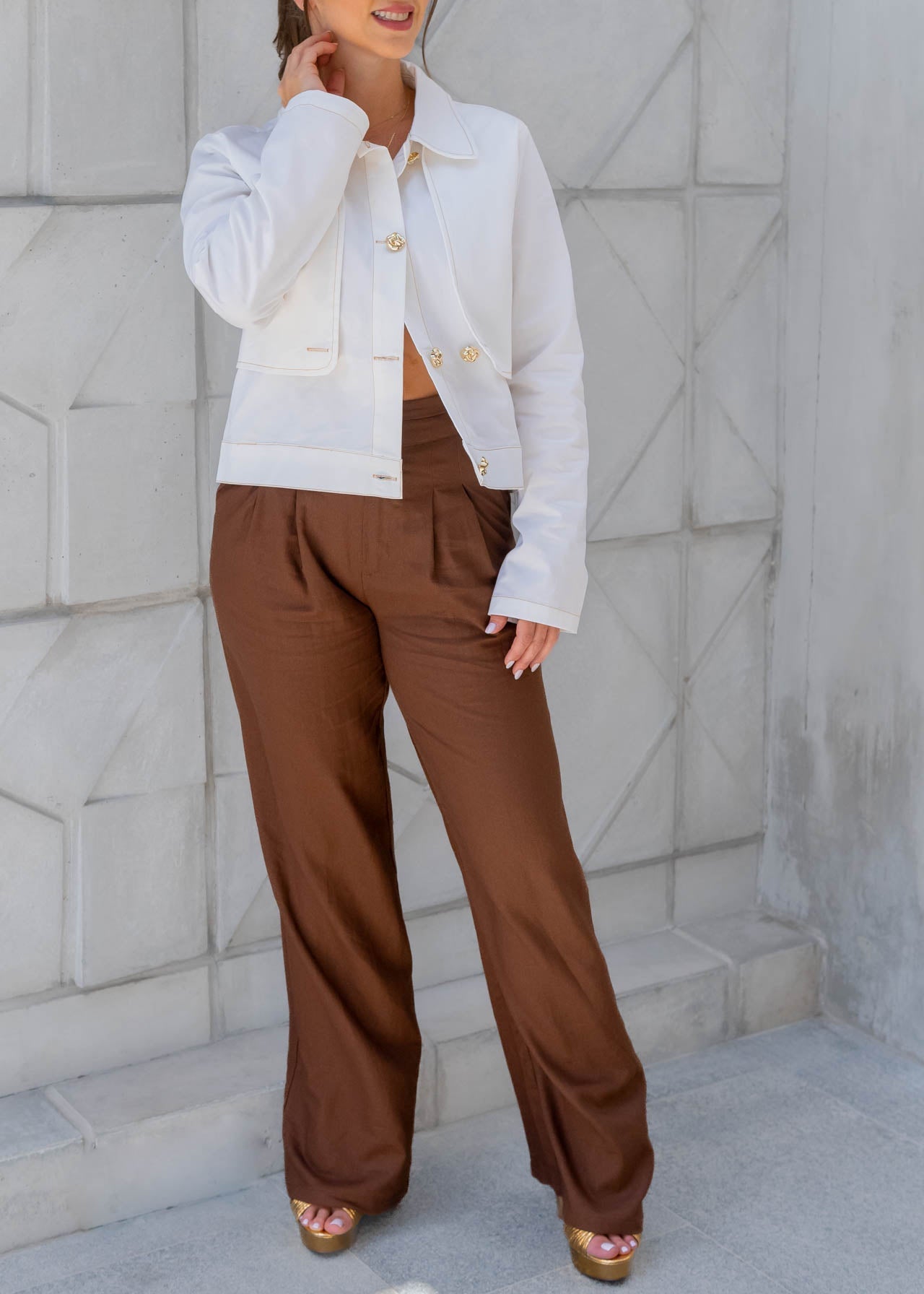Pantalon Lino Marron