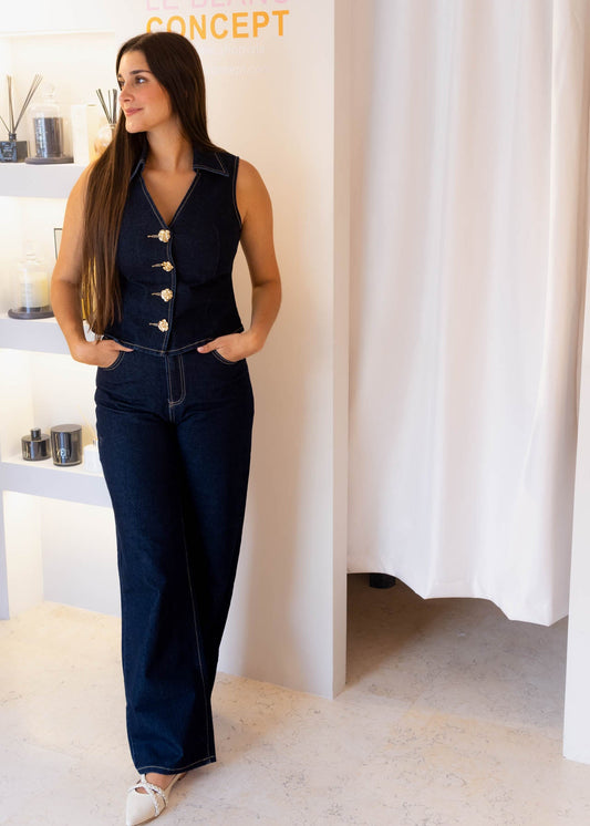 Set Jean Oscuro Botones