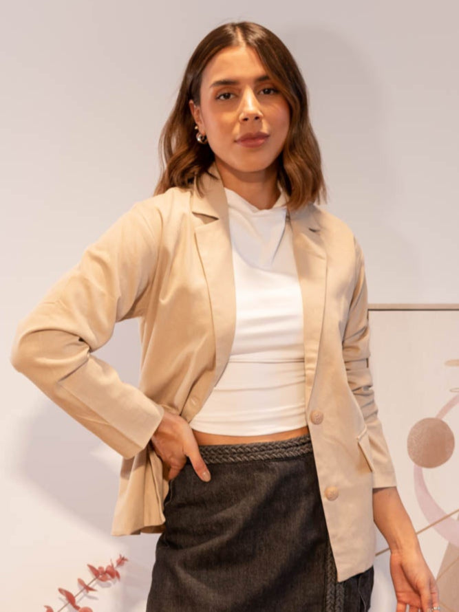 Blazer Beige Lino