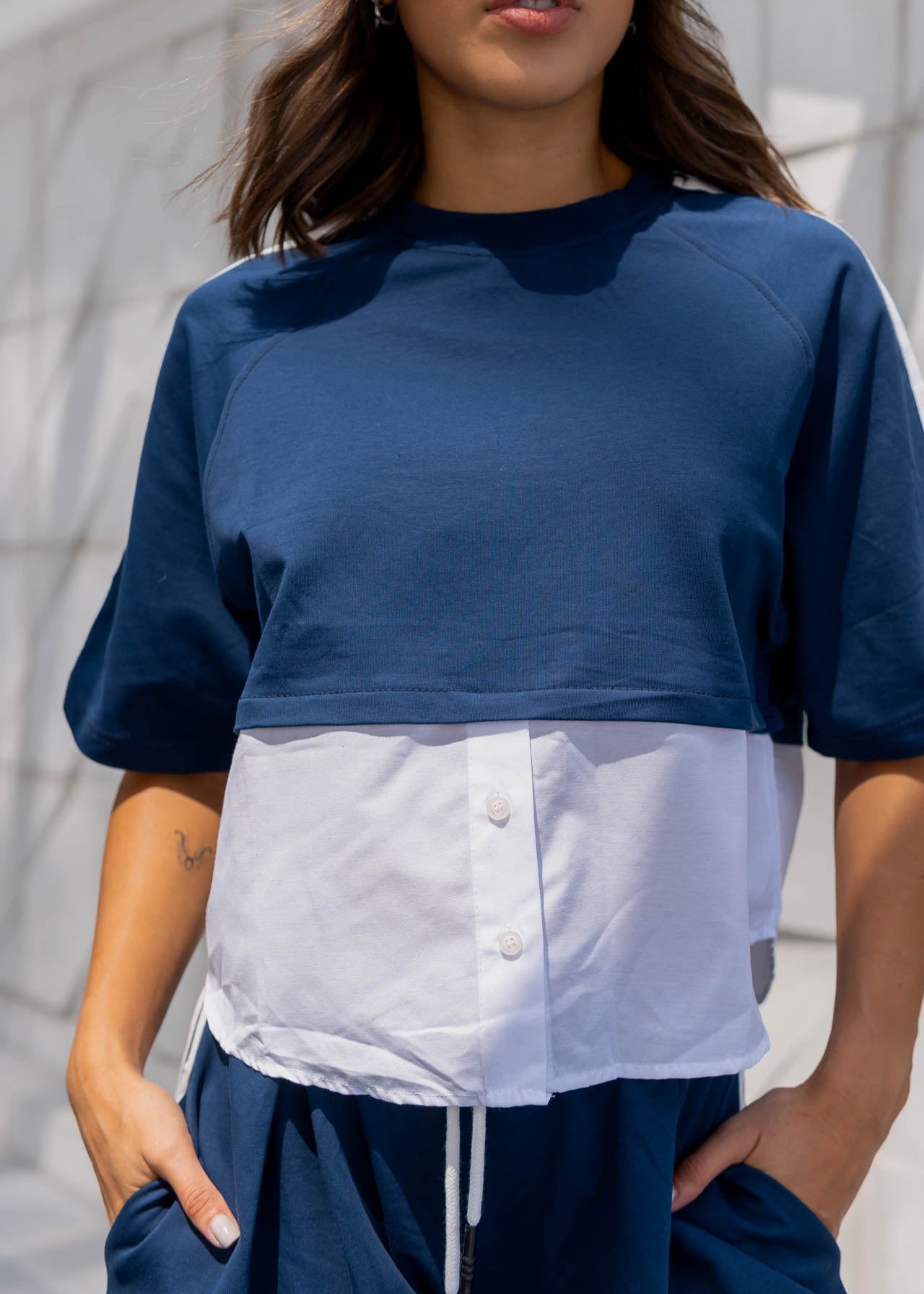 Set Comfy Azul Detalle Camisa