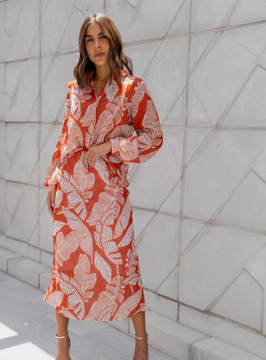 Set Falda Printed Naranja