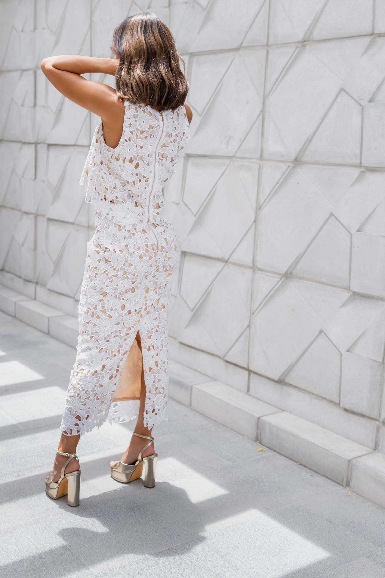 Set Falda Encaje Blanco