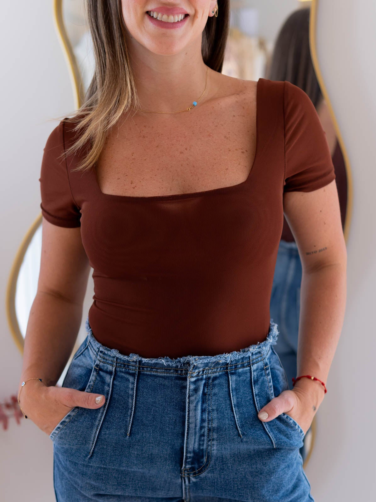 Body Mesh Manga Corta