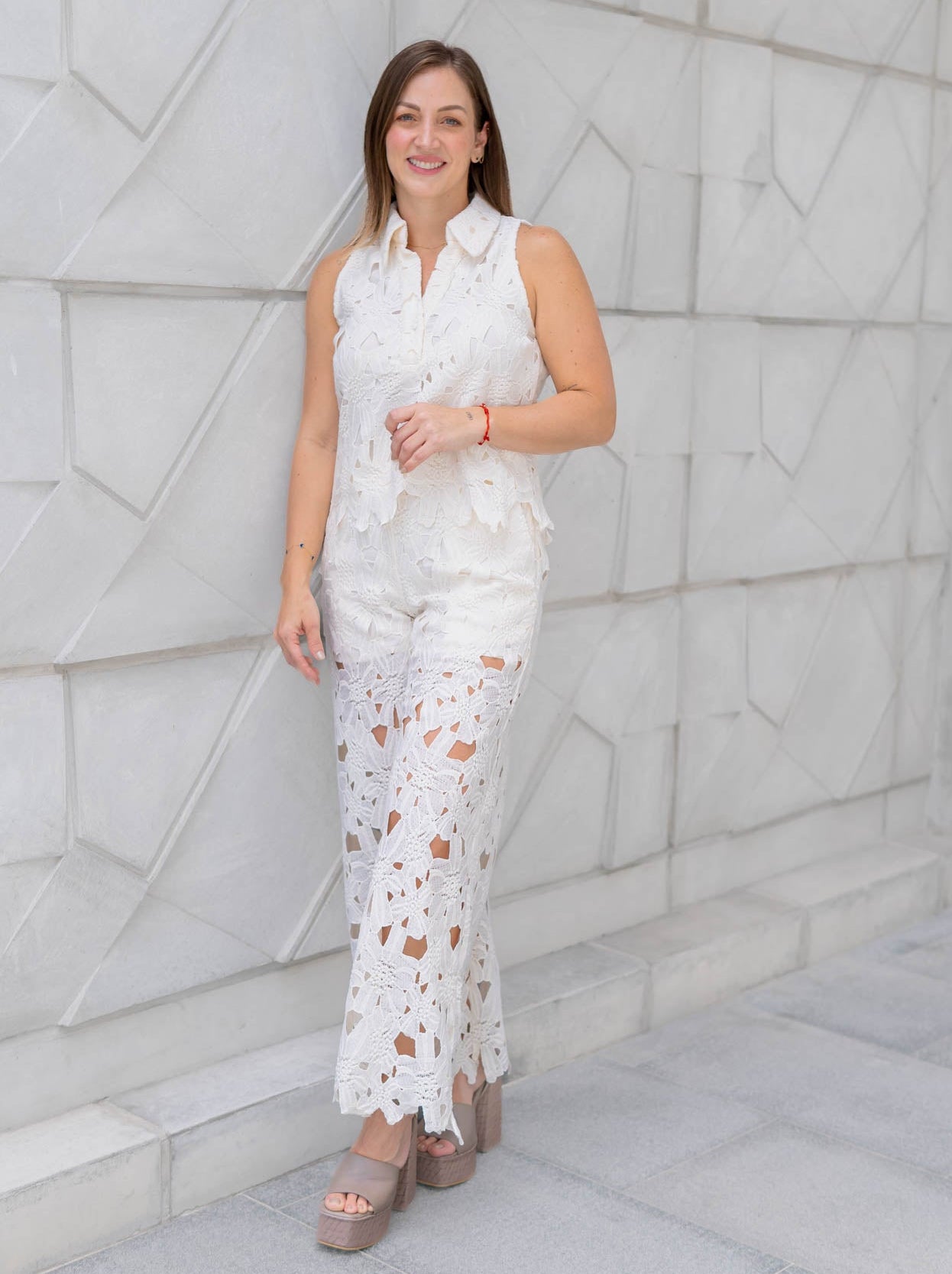 Set Beige Encaje Flores