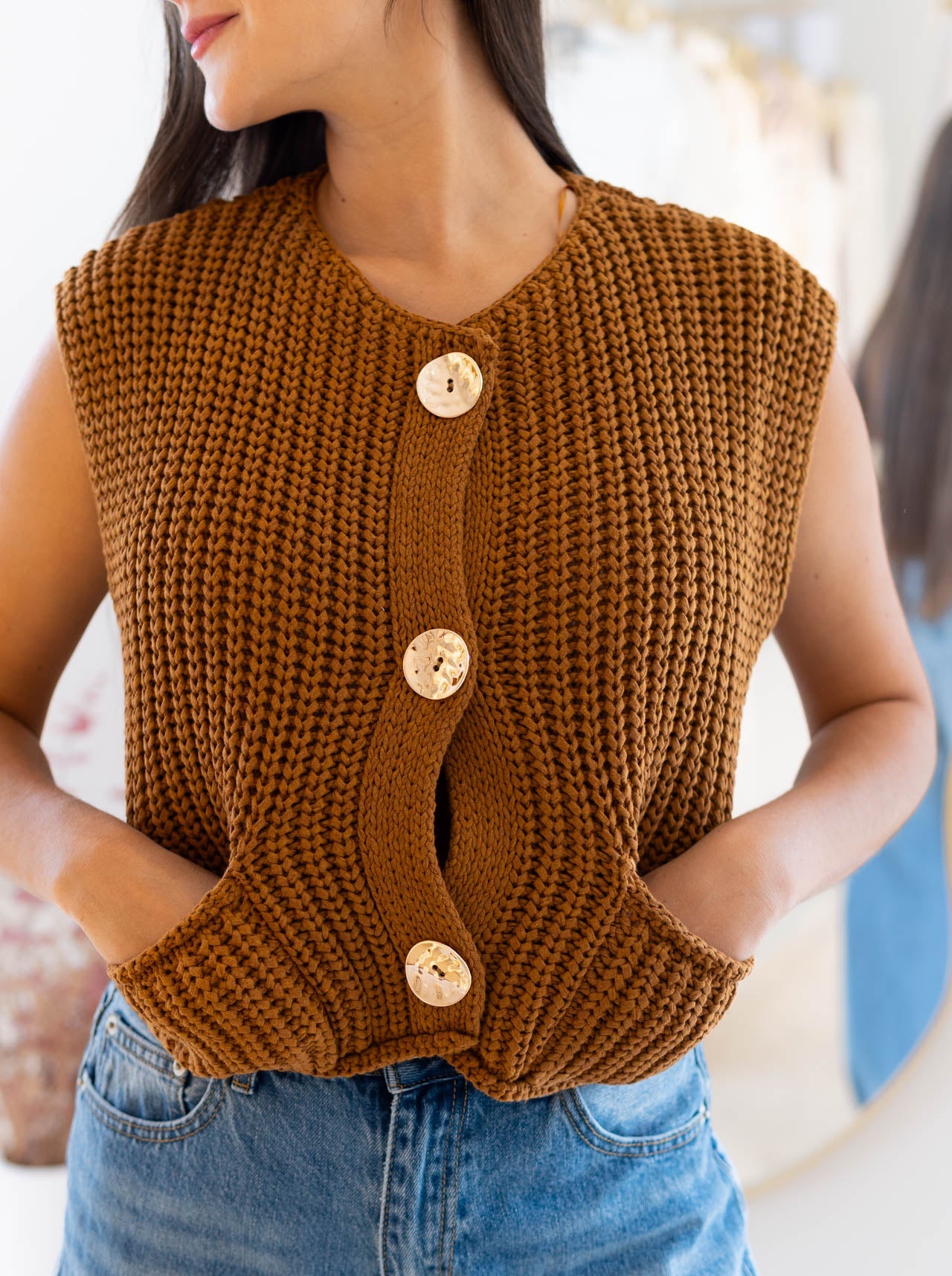 Pull Over Marron Tejido