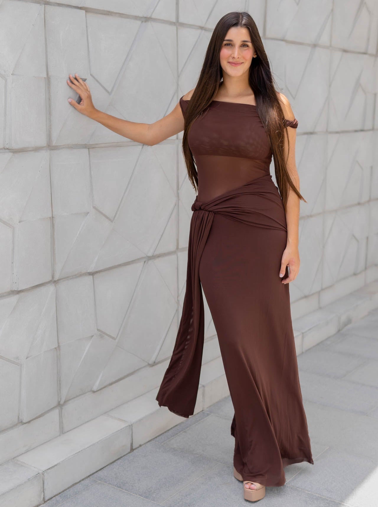 Vestido Marron Mesh
