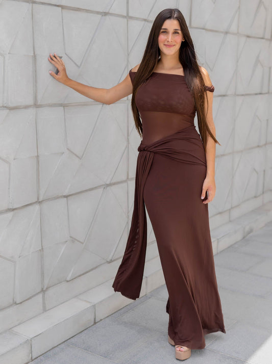 Vestido Marron Mesh