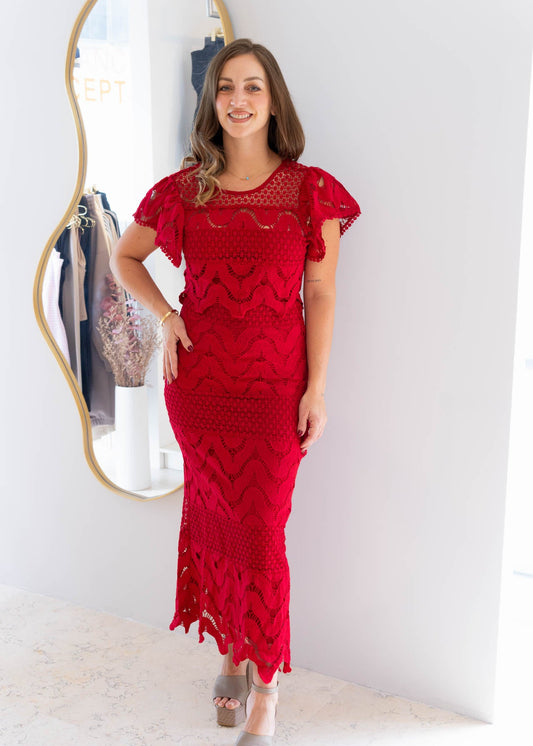 Vestido Rojo Encaje