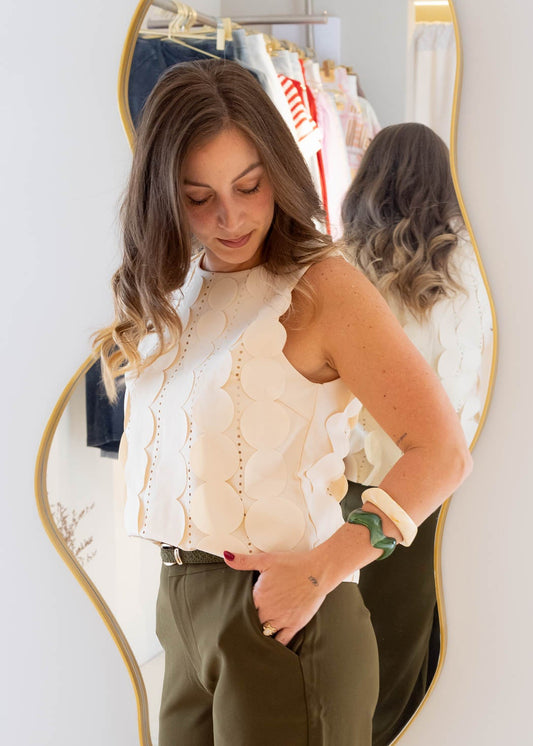 Blusa Beige Circulos