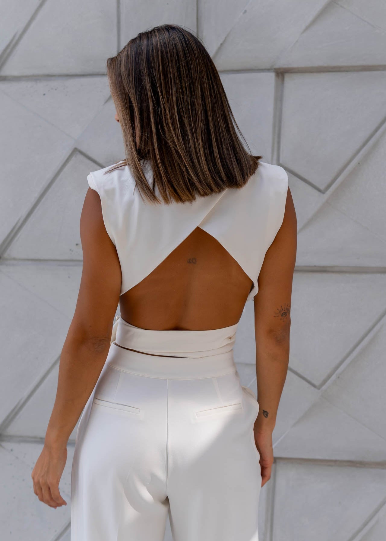 Set Chaleco Cruzado Blanco