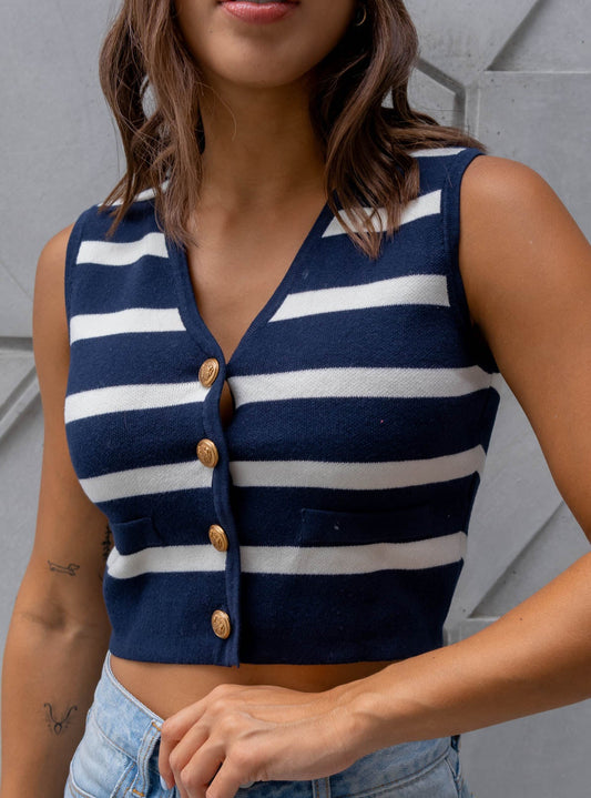 Top Azul Rayas