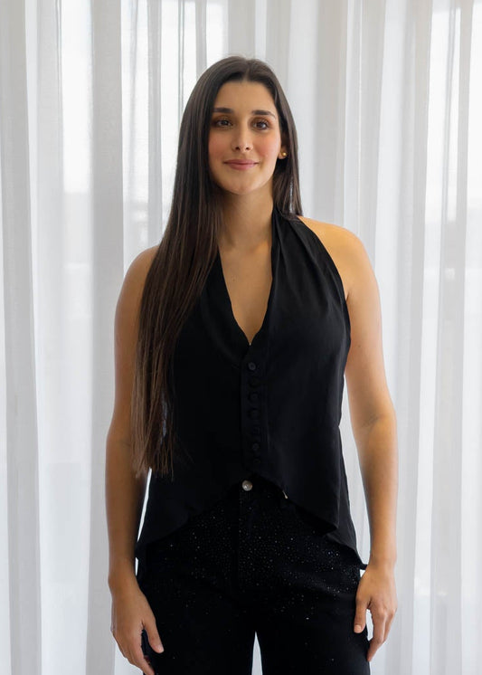 Chaleco Doble Volado Negro