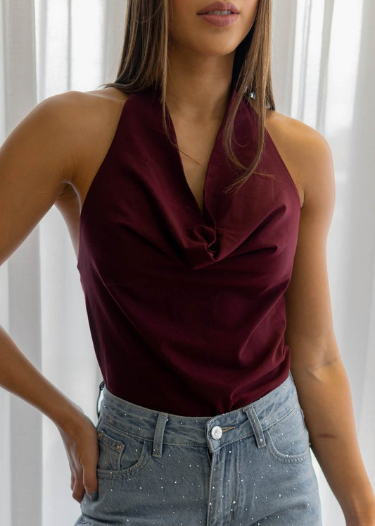 Top Vino Cuello Bobo