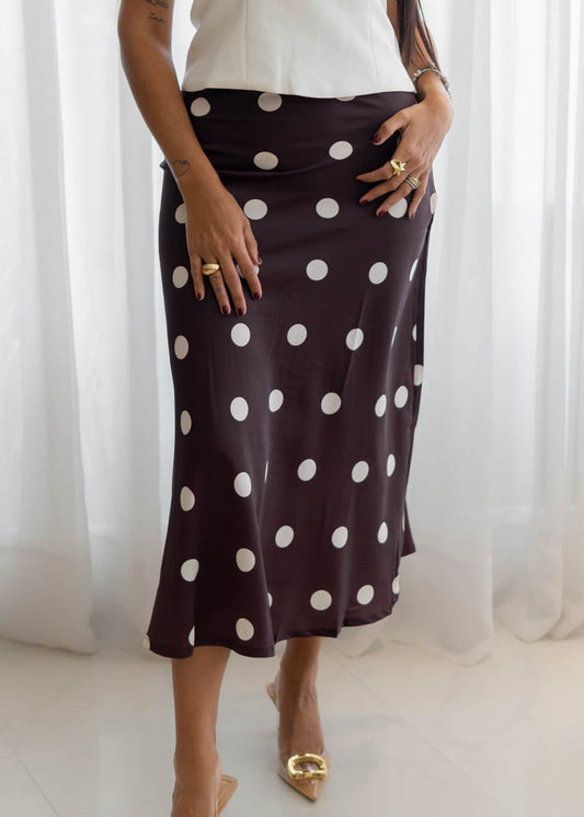Falda Marron Lunares