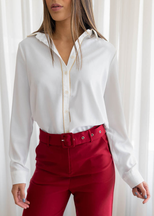 Camisa Satinada Blanca