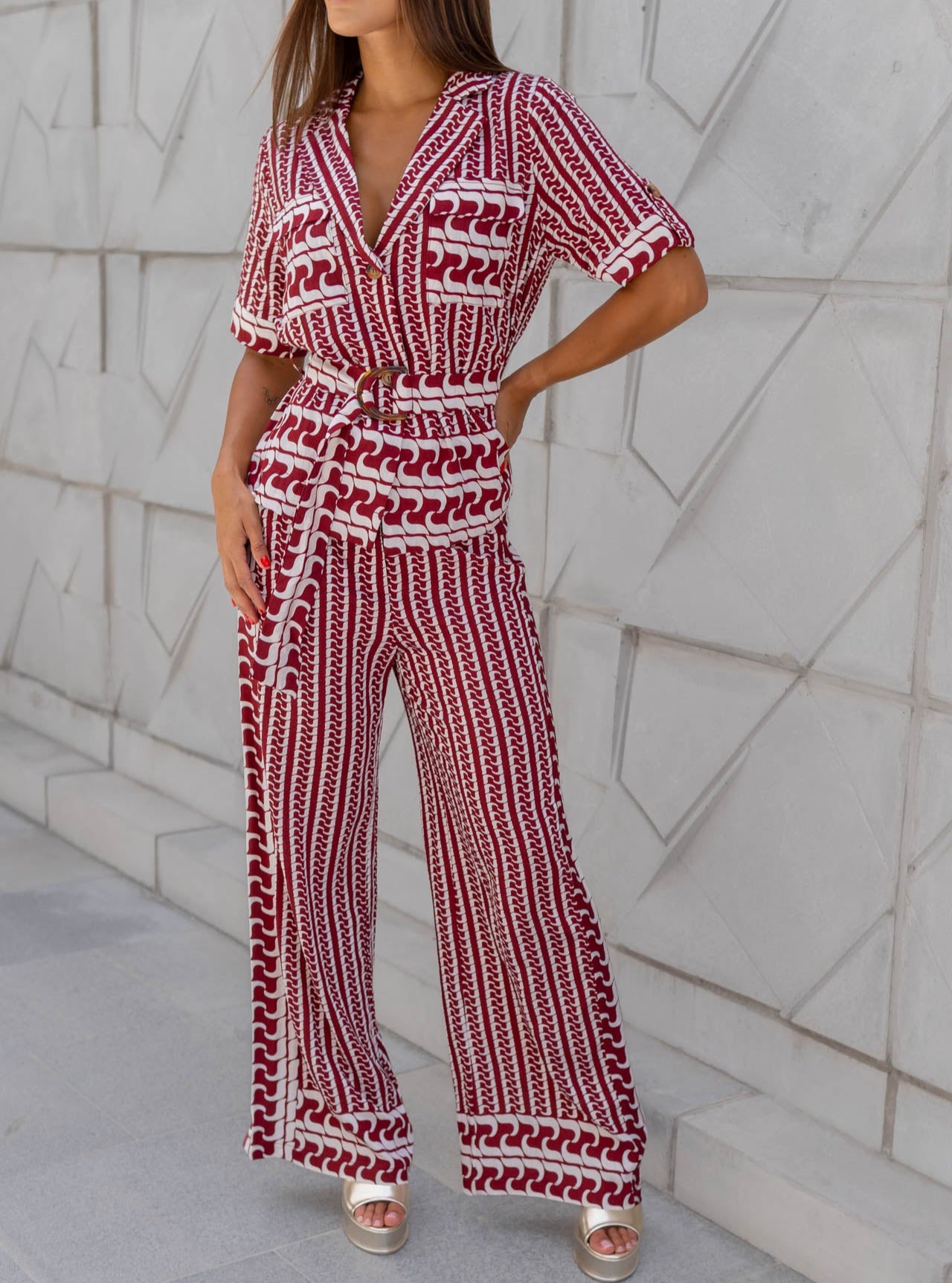 Set Estampado Vinotinto