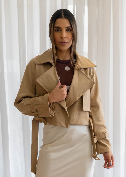 Chaqueta Gamuza Beige