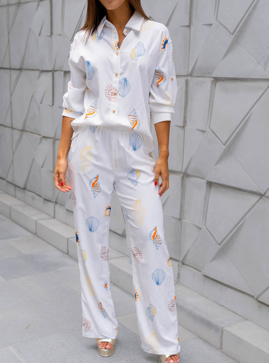 Set Blanco Estampado Caracoles