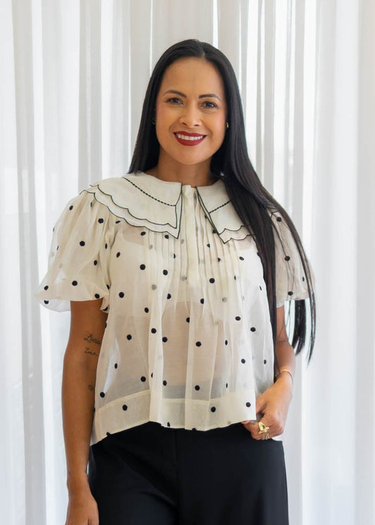Blusa Chifon Lunares