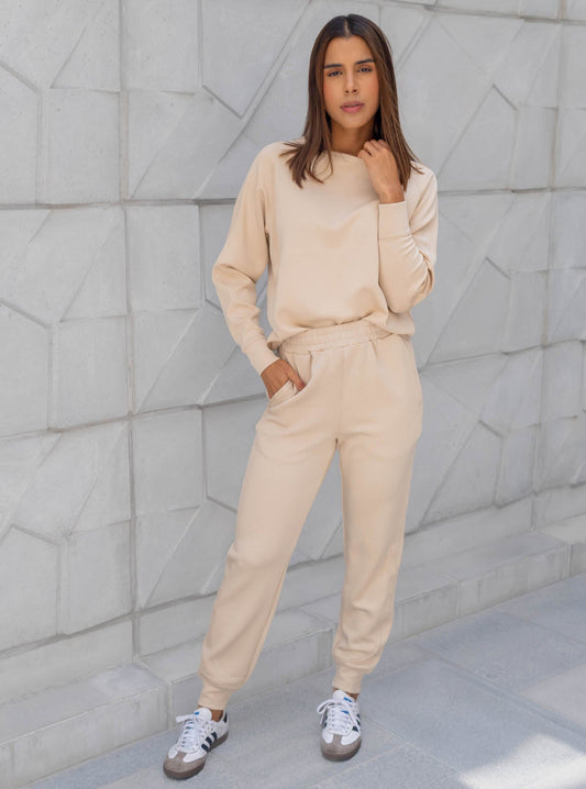 Set Comfy Sueter Beige