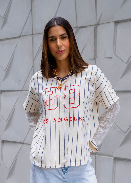 Blusa Doble Mangas Encaje