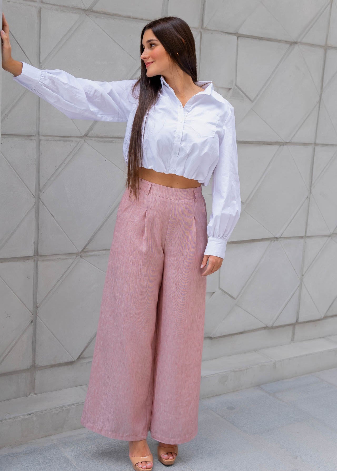 Pantalon Lino Rosa