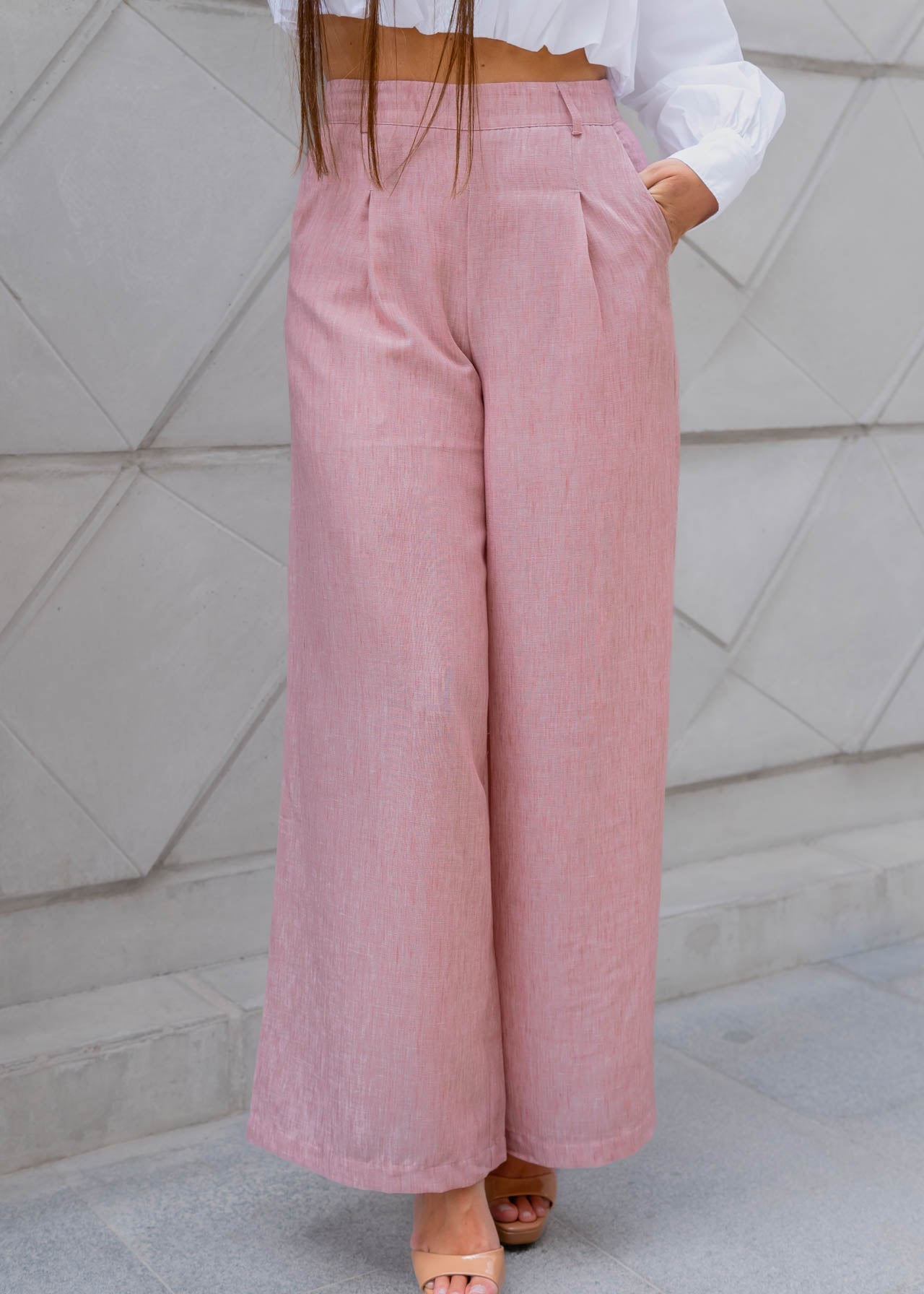 Pantalon Lino Rosa