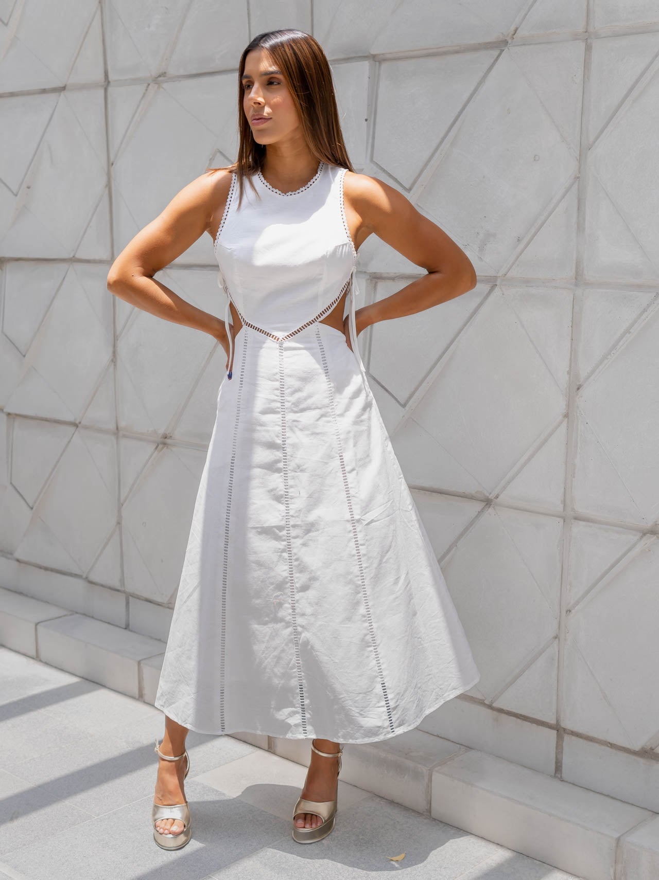 Vestido Blanco Aberturas